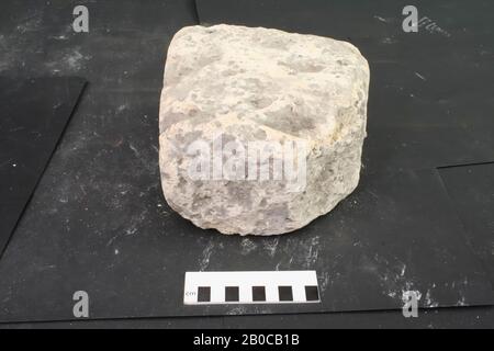 Construction fragment of tuff stone, building fragment, stone, tuff, 18 x 17.5 x 11 cm, 3 kg, unknown, unknown, unknown, unknown Stock Photo