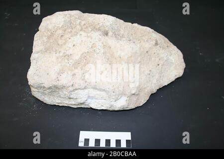 Construction fragment of tuff stone, building fragment, stone, tuff, 35 x 21 x 15 cm, 6 kg, unknown, unknown, unknown, unknown Stock Photo