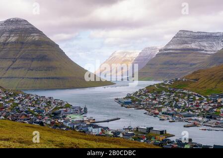 City of Klaksvik on Faroe Islands, Denmark Stock Photo