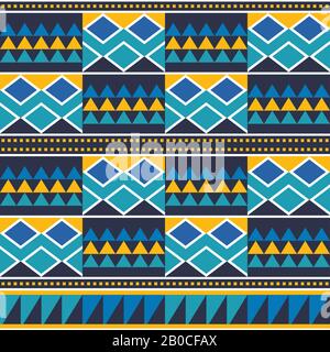 Ghana African tribal Kente cloth style vector seamless textile pattern,  geometric nwentoma design in green Stock Vector Image & Art - Alamy