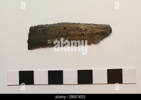 Old Europe, sickle, metal, bronze, 5.4 x 1.4 x 0.1 cm, prehistory, Denmark Stock Photo
