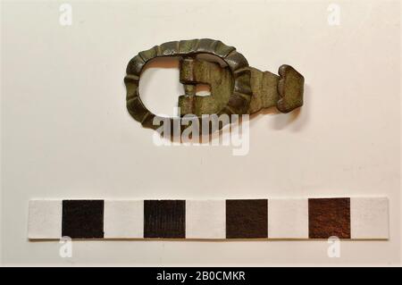 Old Europe, buckle, metal, bronze, 4.2 x 2.3 x 0.5 cm, prehistory, Denmark Stock Photo