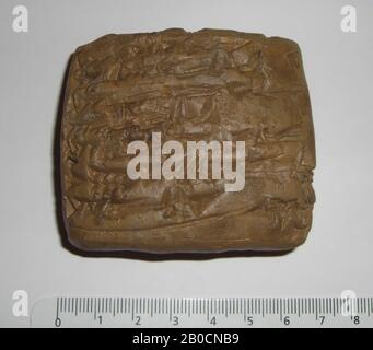 clay tablet SAB 1999, T 98-115, casting clay tablet, plaster, 6.5 x 5.9 cm, modern Stock Photo