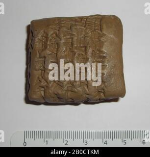 clay tablet SAB 1999, T 98-118, molding clay tablet, plaster, 4.5 x 4.4 cm, modern Stock Photo