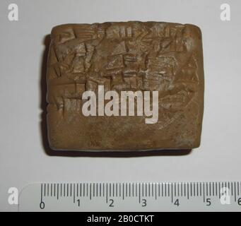 clay tablet SAB 1999, T 98-96, casting clay tablet, plaster, 4.5 x 3.8 cm, modern Stock Photo