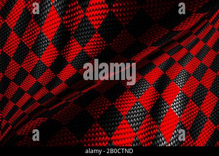 orange and black carbon fiber background. checkered pattern. 3d  illustration material design. sport racing style Stock Photo - Alamy