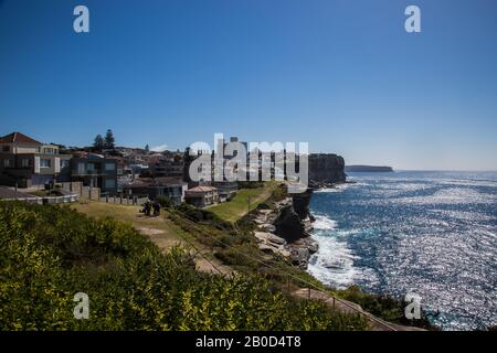 The Federation Cliff Walk, Dover Heights, Sydney. Its a five kilometre clifftop walk with amazing views out to the Pacific Ocean from Dover Heights to Stock Photo