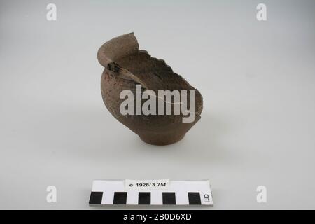 Pot with grooves under the rim and on the shoulder. Approximately 1 Stock Photo