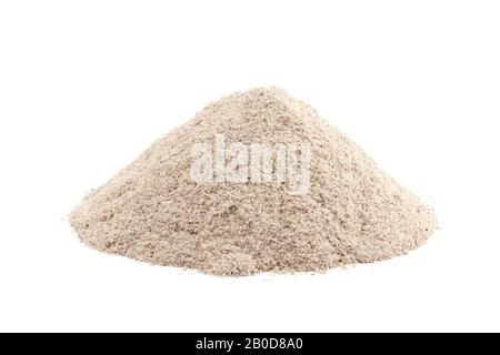 Heap ground White Pepper isolated on white background. Used as a spice in cuisines all over the world. Stock Photo