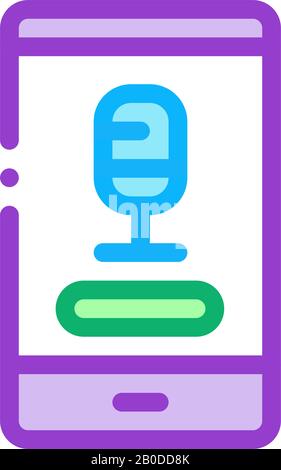 Phone Recording Icon Vector Outline Illustration Stock Vector