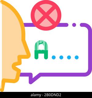 Mispronunciation Icon Vector Outline Illustration Stock Vector