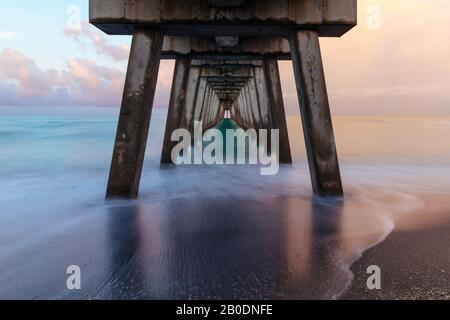 Underneath Venice Pier Florida on Mother's Day Stock Photo