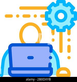 Programmer Work Icon Vector Outline Illustration Stock Vector