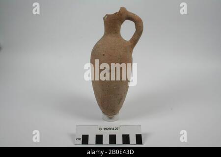 An earthenware jug with a pointed bottom and one ear., Crockery, earthenware, H 19 cm, D 7 cm, Middle Bronze Age 2000-1550 BC, Israel ?, Palestine Stock Photo