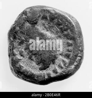 coin, lead fake tetradrachm of Gallienus, year 15, Vz: imperial bust r., Kuras and drapery, AUT K P LIK GALLIENOS S [EB], Kz: standing Homonoia l. with double cornucopiae, palm branch, L IE (year 15), mint, tetradrachme, Gallienus, metal, lead, Diam. 23 mm, wt. 12.98 gr, Greco-Roman Period, Roman imperial period 267-268, Egypt Stock Photo