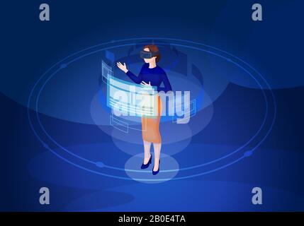 Virtual reality isometric vector illustration Stock Vector