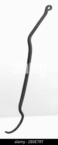 Bronze hook, hook, metal, bronze, length: 17 cm, roman 0-400, Netherlands, Groningen, Loppersum, Westeremden Stock Photo