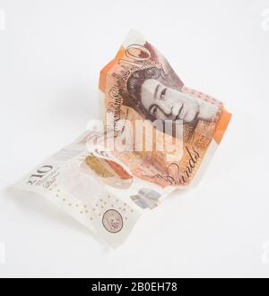 A studio photograph of an English £10 note Stock Photo