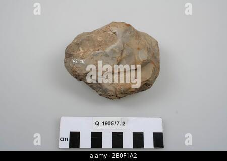 Flint stone, flintstone, stone, flint, 9,9 x 8,3 x 4 cm, prehistory, Belgium, unknown, unknown, Rullen Stock Photo