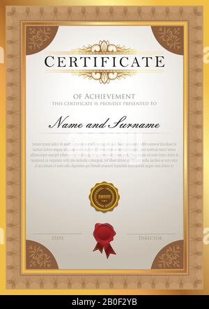Vintage certificate template vector Stock Vector
