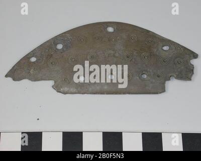 Fragment of a one-sided three-layer comb: handle blade. Type: Semicircular comb. Shape: Straight base, curved Stock Photo