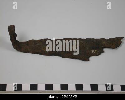 Batter ending in a hook., Hardware, metal, iron, length: 17 cm, roman 1-200, Netherlands, Limburg, Maastricht, Heer, Backerbosch Stock Photo