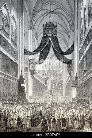 Interior of Saint Nicholas Cathedral, 19th century romanesque Catholic