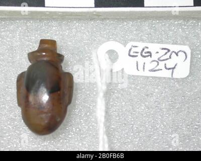 heart vase, amulet, object, stone (brown), 2 cm, Egypt Stock Photo