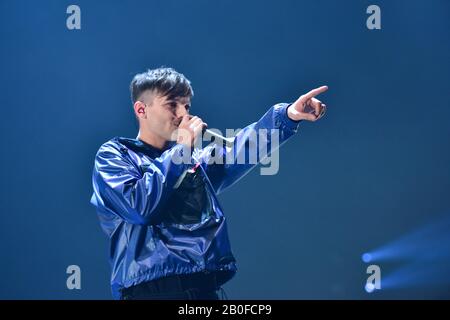 Louis Tomlinson of One Direction performing in concert at St James Theatre  Wellington New Zealand - 22.04.12 Stock Photo - Alamy