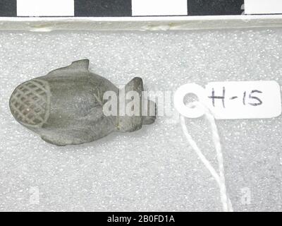 heart vase, amulet, object, stone (gray), 2,6 cm, Egypt Stock Photo