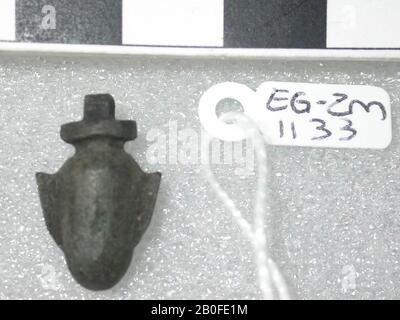 heart vase, amulet, object, stone (gray), 1,9 cm, Egypt Stock Photo
