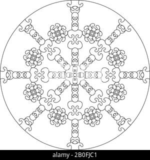 Mandala coloring page. Art Therapy. illustration vector. Decorative element. Anti-stress coloring page. Stock Vector