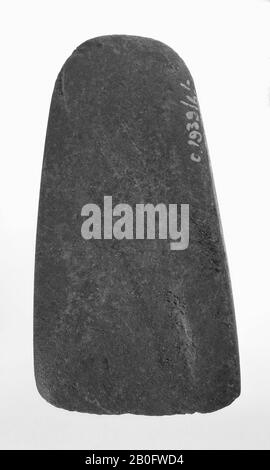 stone ax with narrow top and rectangular cross-section, ax, stone, 7,8 x 4 cm, prehistoric -4000 Stock Photo