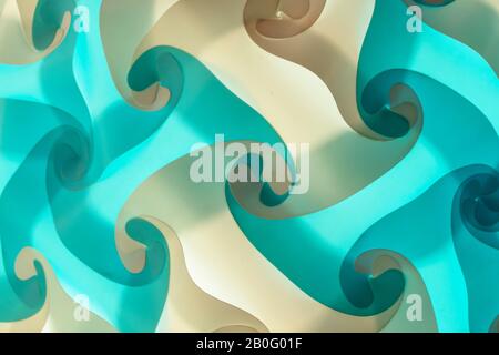 abstract background, blurred smooth geometric shapes, white and green Stock Photo