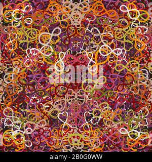 Seamless multi-colored pattern for March 8 from the number eight and hearts. Vector image Stock Vector