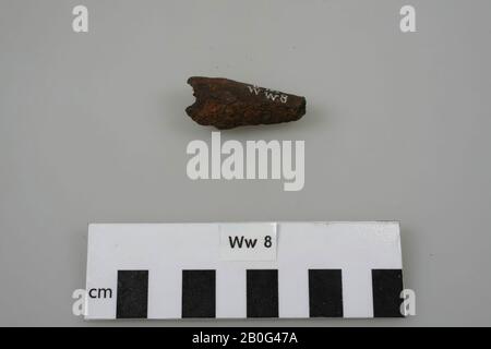 Upper part of an iron lance or spearhead ?, spear point ?, fragment, metal, iron, l: 4.1 cm, diam: 1.7 cm, prehistory, The Netherlands, Gelderland, Lochem, Eefde, Wittewijvenbult Stock Photo