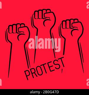 Fist Male Hand, Proletarian Protest Symbol. Vector Suitable For Greeting Card, Poster Or T-shirt Printing. Stock Vector