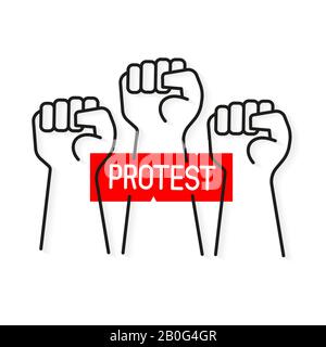 Fist Male Hand, Proletarian Protest Symbol. Vector Suitable For Greeting Card, Poster Or T-shirt Printing. Stock Vector