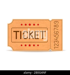Vector Of A Ticket Icon In A Flat Style. Retro Ticket Stub . Stock Vector