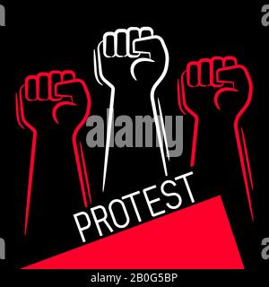 Fist Male Hand, Proletarian Protest Symbol. Vector Suitable For Greeting Card, Poster Or T-shirt Printing. Stock Vector