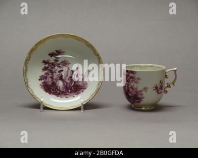 Meissen Porcelain Manufactory, German, 1710–present, Cup and Saucer, 1746, Hard-paste porcelain, cup: 2 11/16 x 2 3/4 in. (6.8 x 7 cm Stock Photo