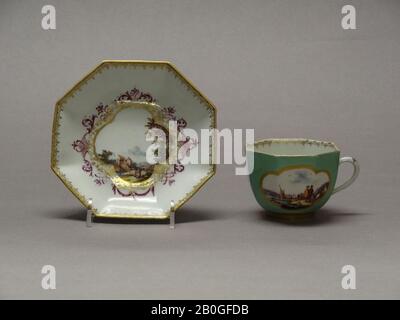 Meissen Porcelain Manufactory, German, 1710–present, Cup and Saucer, c. 1740, Hard-paste porcelain, cup: 2 1/4 x 3 in. (5.7 x 7.6 cm Stock Photo