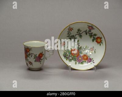 Imperial Porcelain Manufactory, Austrian, active 1744–1864, Cup and Saucer, mid 18th–early 19th century, Hard-paste porcelain, cup: 2 9/16 x 2 11/16 in. (6.5 x 6.8 cm Stock Photo