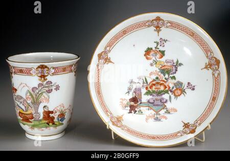 Probably John Karl Wendelin Anreiter von Zirnfeld, Austrian, 1702–1748, active Italy, Imperial and Royal Porcelain Manufactory Vienna, (Austrian, 1744–1864), Cup and Saucer, c. 1735, Hard-paste porcelain, cup: 2 3/4 x 3 1/8 in. (7 x 7.9 cm Stock Photo