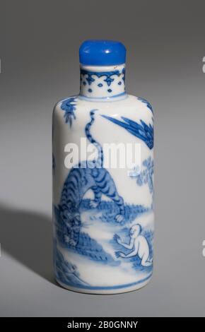 Chinese, Snuff Bottle, Porcelain, Height: 2 15/16 in. (7.5 cm Stock Photo