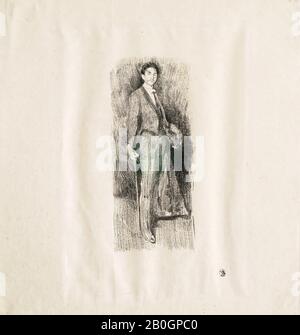 Beatrix Godwin Whistler, English, 1857-1896, Comte Robert de Montesquiou, no. 2, 1895, Lithograph on paper, image: 8 1/16 x 3 1/4 in. (20.5 x 8.2 cm Stock Photo