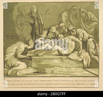 John Skippe, English, 1742–1811, after Parmigianino, (Italian, 1503–1540), The Entombment, 1783, Chiaroscuro woodcut on paper, Image: 8 1/4 x 10 5/16 in. (21 x 26.2 cm Stock Photo