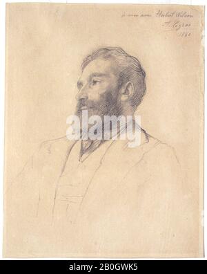 Alphonse Legros, French, 1837–1911, Portrait of Herbert Wilson, 1880, Graphite on ivory laid paper, Overall: 12 1/4 x 9 3/4 in. (31.1 x 24.7 cm Stock Photo