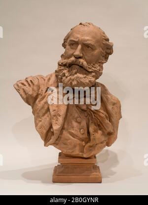 Jean-Baptiste Carpeaux, French, 1827–1875, Portrait of Charles Gounod, 1873, Terra cotta, Height: 25 3/16 in. (64 cm Stock Photo