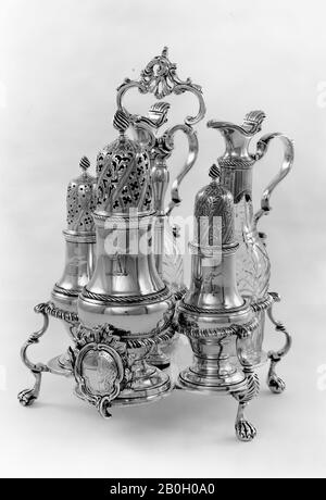 Robert Peaston, British, active 1756–1800, Cruet Set, 1770/71, Silver, Frame Stock Photo